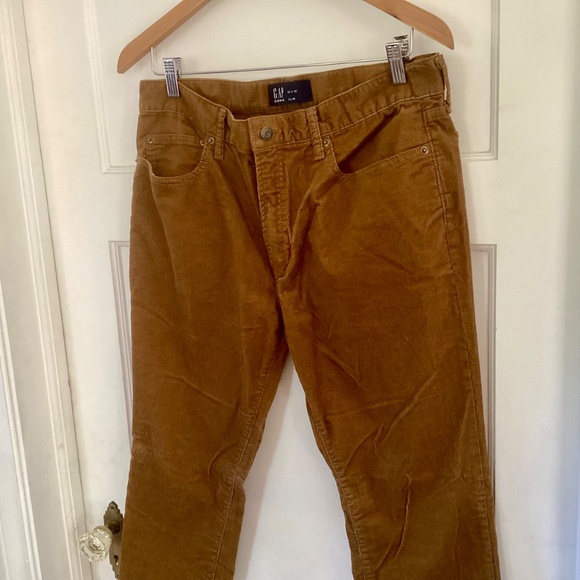 GAP Men's Brown Corduroy Slim Pants Size 33Wx30L 5 Pocket Cord Business Casual - Picture 3 of 13